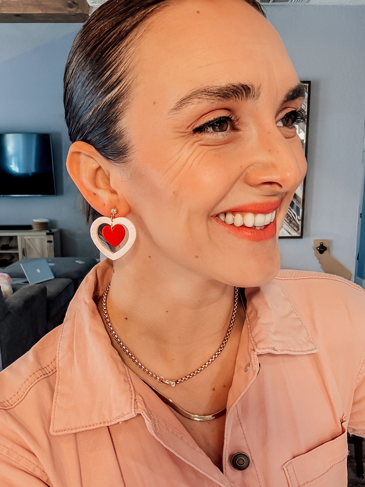 Outlined Heart Dangles