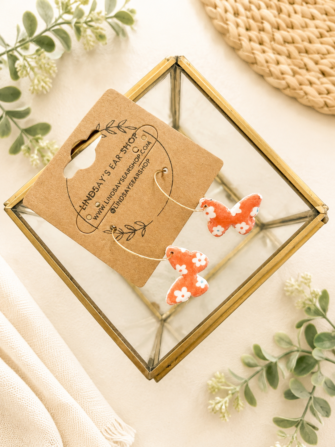 Coral Floral Earrings