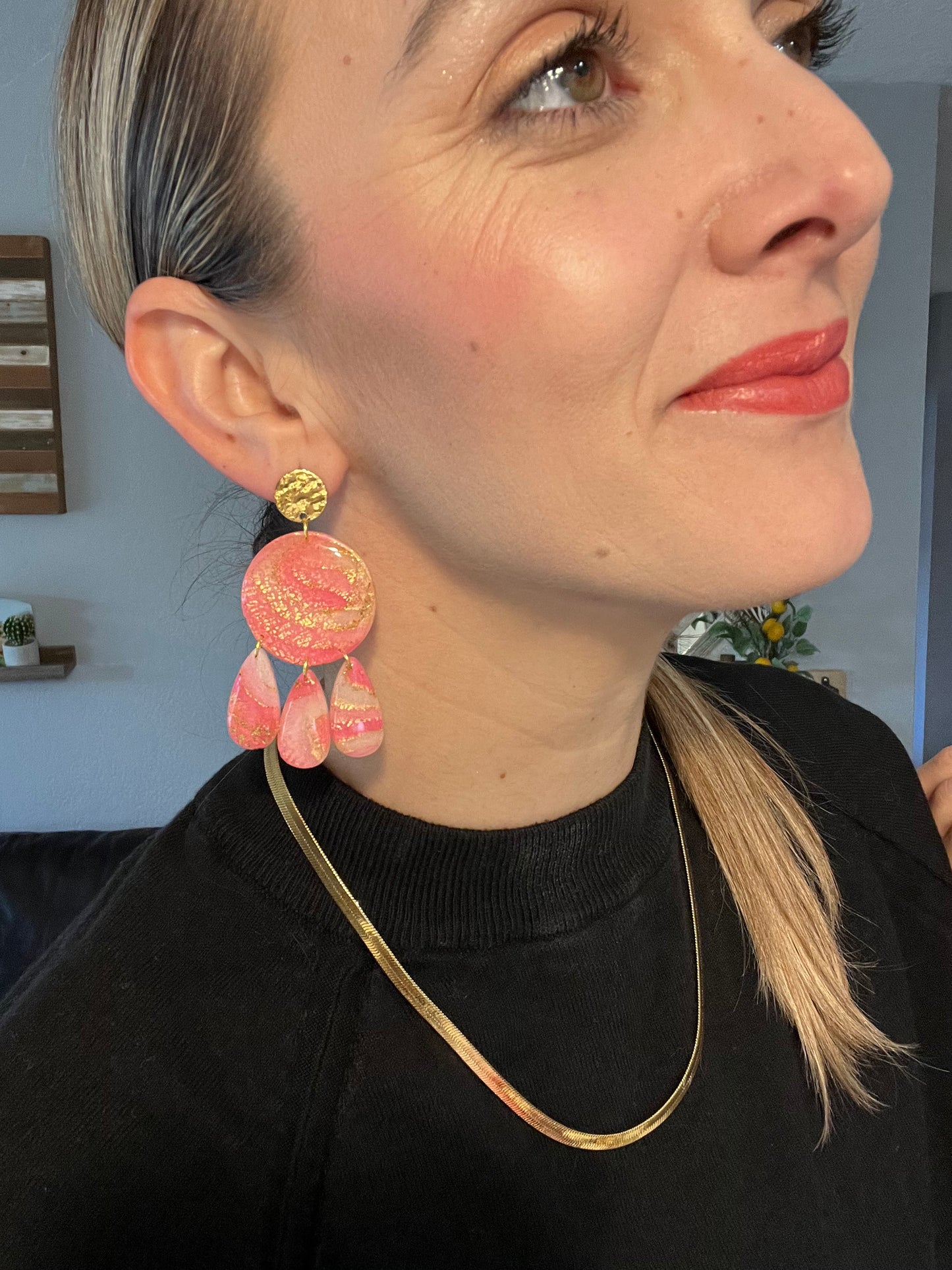 “Pretty in all Pinks” Statement Earring