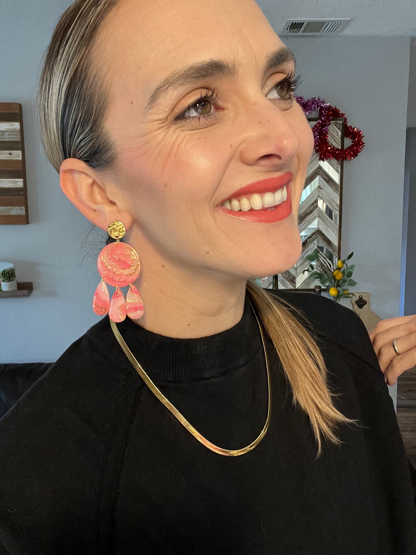 “Pretty in all Pinks” Statement Earring