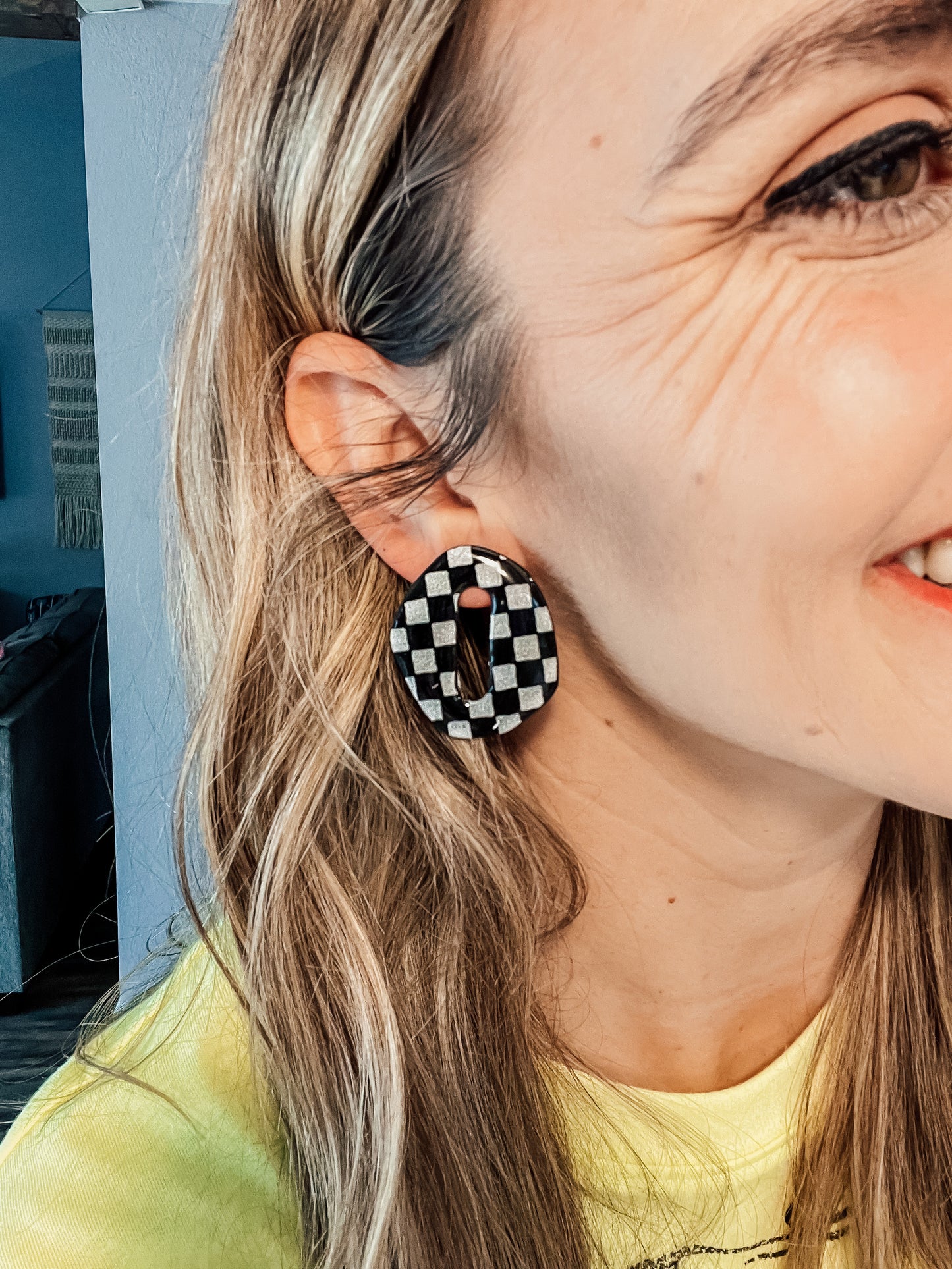 Checkered Statement Studs